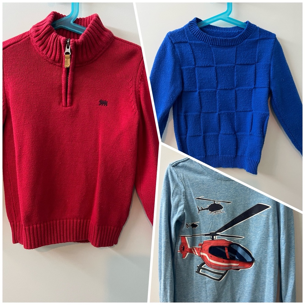 Size 4/5 Red and Blue Sweater Set